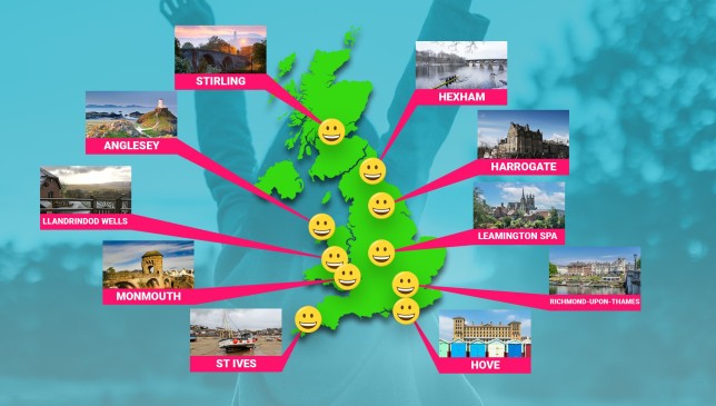أسعد الأماكن للعيش في المملكة المتحدة في عام 2021