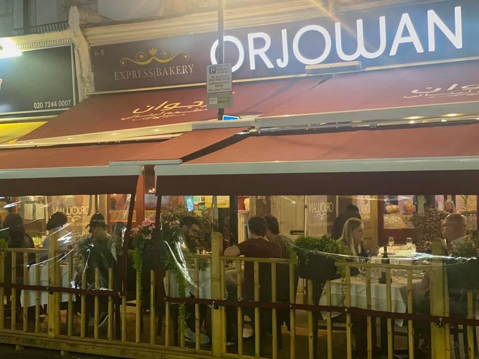 واجهة مطعم ارجوان Orjowan اللبناني في لندن