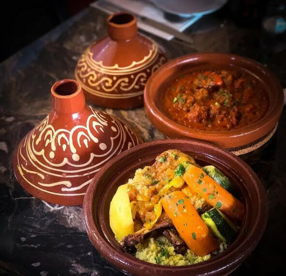 صورة لطبق من اطباق مطعم باب منصور Bab Mansour والذي يعد افضل مطعم مغربي في لندن